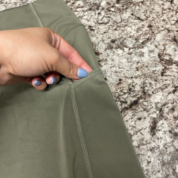 Gymshark Green Bike Shorts with Stretchy Fabric and Seam Detailing - Picture 2 of 4
